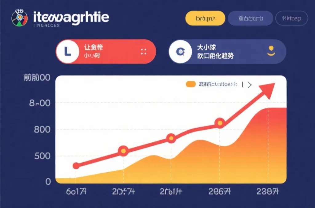 比赛前一小时盘口变化示意图,包含让球、大小球和欧赔的趋势箭头
